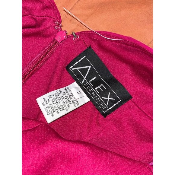 Alex Evenings Fuchsia  Gown evening Maxi Dress women size 8 - Picture 7 of 8